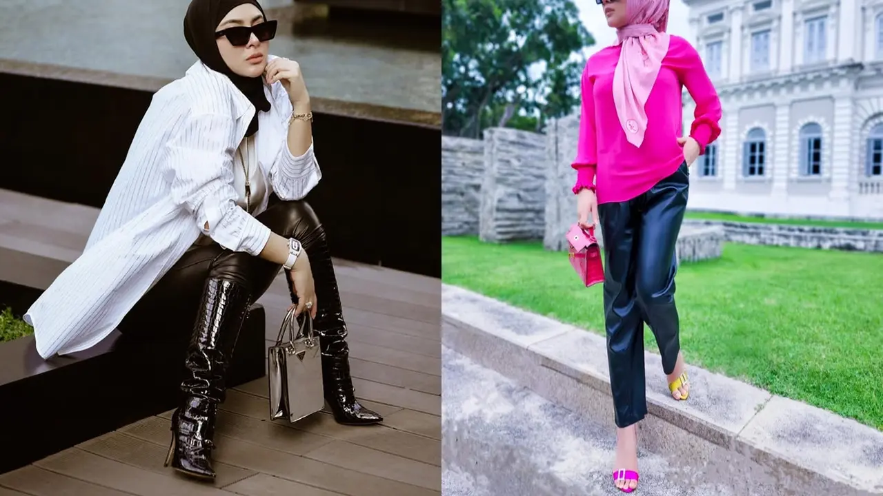 Outfit Celana Lateks Syahrini