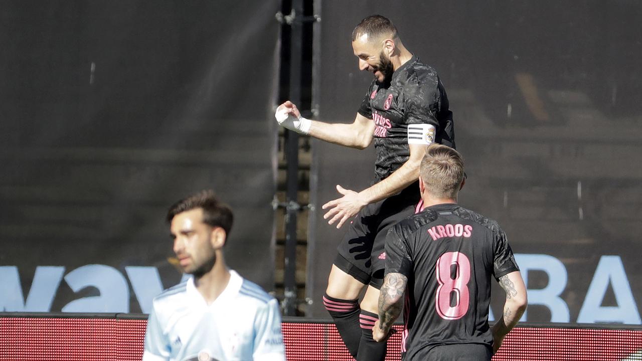 FOTO: Menang 3-1 atas Celta Vigo, Real Madrid Gusur Barcelona dari Posisi ke-2 - Karim Benzema