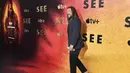 Jason Momoa tiba menghadiri pemutaran perdana musim ketiga film "See," di DGA Theater di Los Angeles (23/8/2022). Jason Momoa tampil dengan rambut gondrongnya yang digerai. Penampilannya pun mendapat banyak reaksi. (Jordan Strauss/Invision/AP)