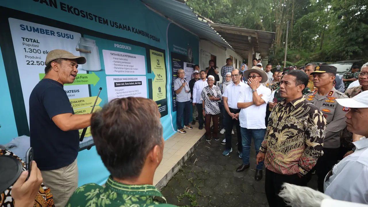 Menteri Pertanian (Mentan) Andi Amran Sulaiman menyambangi ratusan peternak kambing maupun susu di Yogyakarta (Istimewa)