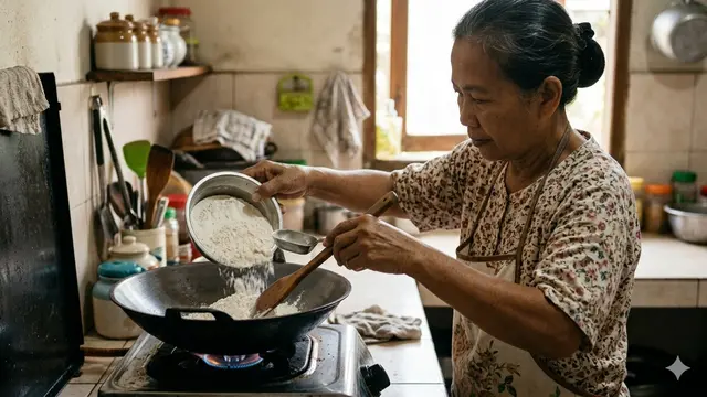 Cara Menyangrai Tepung Terigu untuk Kue Kering (Foto: Gemini AI)