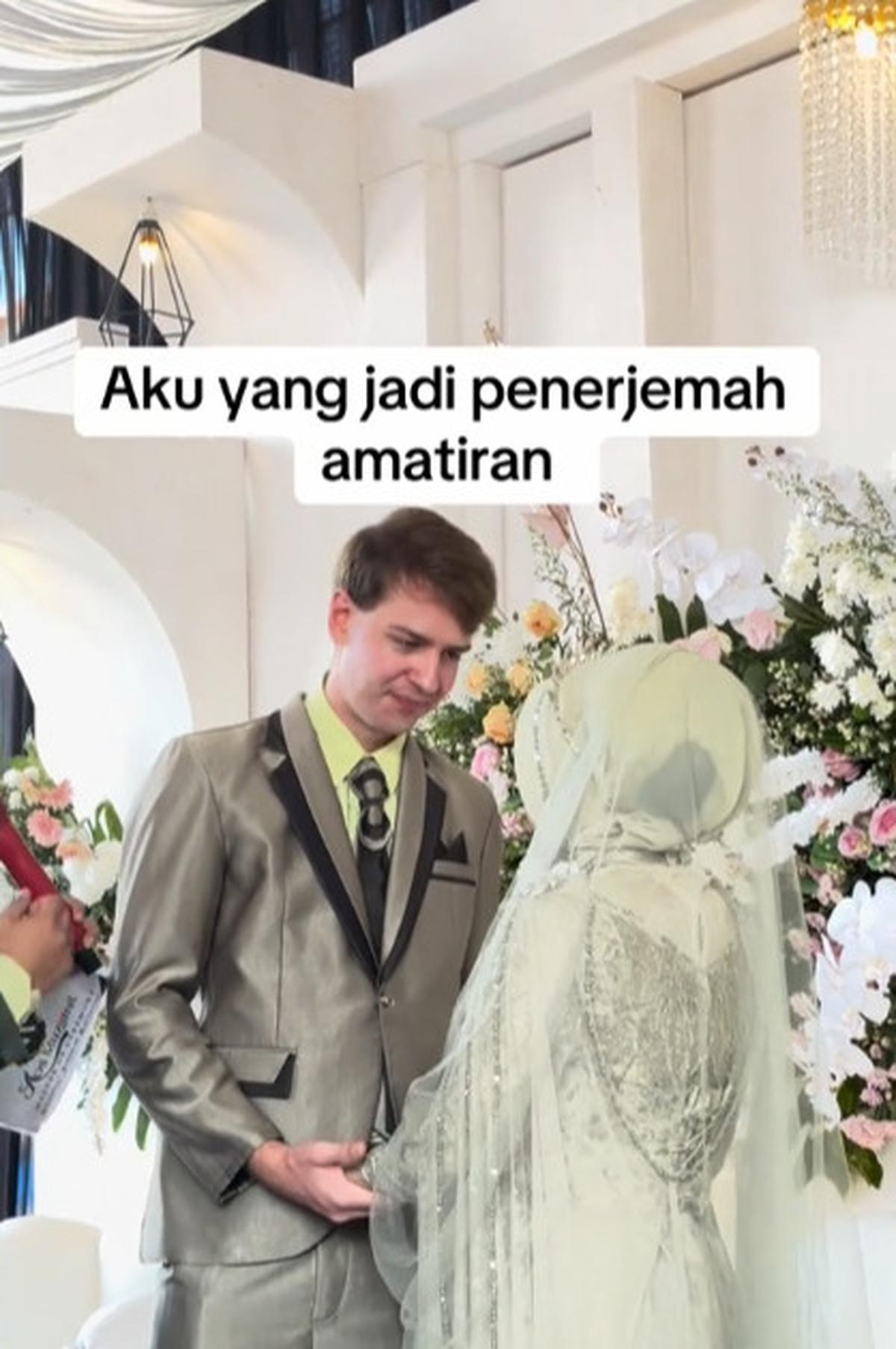 Wanita Ini Perlihatkan Tingkah Lucu Suami Bule di Hari Pernikahannya, Bikin Ngakak