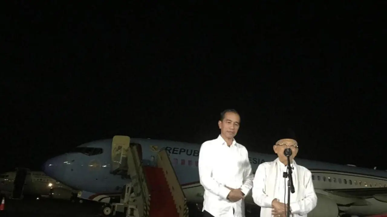 Capres dan cawapres nomor urut 01, Jokowi-Ma'ruf Amin di Halim Perdanakusuma
