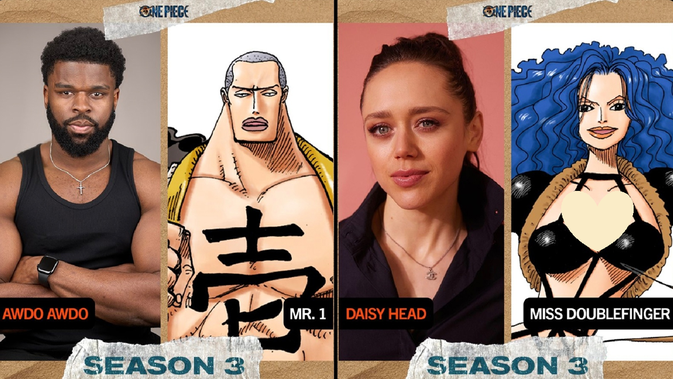 One Piece Live Action Season 3 Gas Pol! Pemeran Mr. 1 dan Miss Doublefinger Resmi Terungkap