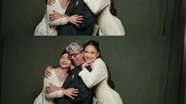 Tampilan Kembar Ariel Tatum dan Yasmin Napper Bak Pengantin dalam Balutan Kebaya Putih Rancangan Didiet Maulana