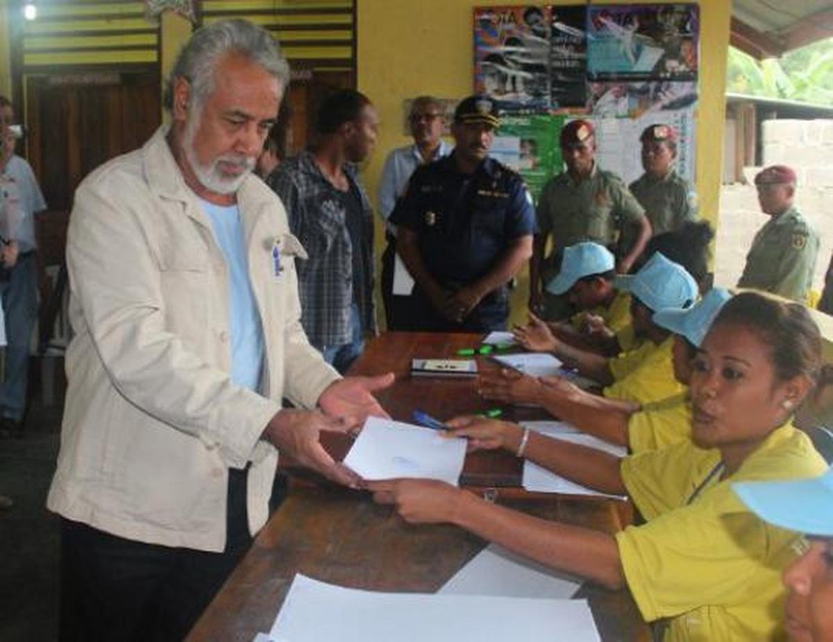 Xanana nyoblos di Pilpres Timor Leste