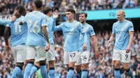 Manchester City berpesta gol 5-1 atas Burnley pada laga pekan keenam Premier League di Stadion Etihad, Manchester, Sabtu (27/9/2025) malam WIB. (AP Photo/Jon Super)