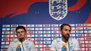 Gareth Southgate selaku pelatih Timnas Inggris telah mengumumkan 26 nama pemain yang akan dibawa ke Piala Dunia 2022 termasuk membuat kejutan membawa pemain Manchester United, Harry Maguire yang jarang tampil dibawah asuhan Erik Ten Hag. (AFP/Paul Ellis)