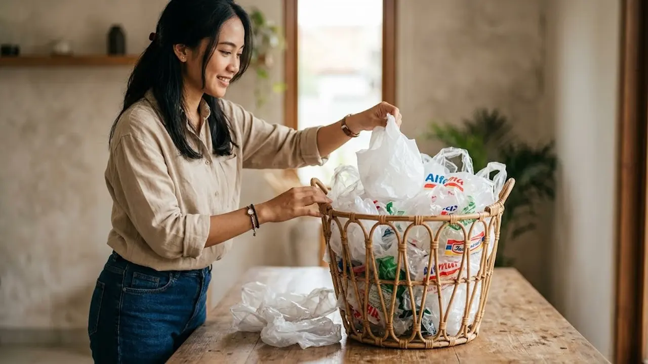 Menyimpan Kantong Plastik