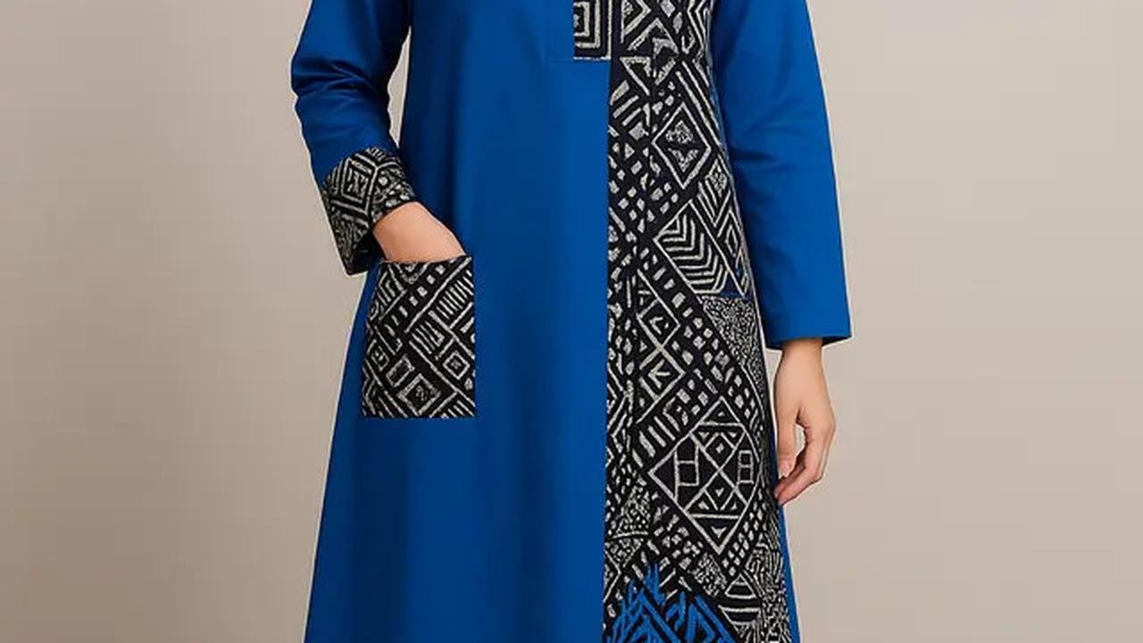 8 Gamis Batik Kombinasi Warna Bold Kontras 2025, Tampilkan Sisi Kasual dan Feminin