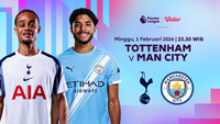 Nonton Live Streaming Liga Inggris 2025/26: Tottenham Hotspur vs Manchester City, Tayang di Vidio.