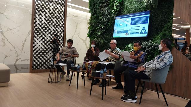 Konferensi Pers Kebijakan Satu Peta, di kantor Kementerian Koordinator Bidang Perekonomian, Jakarta, Selasa (13/9/2022).