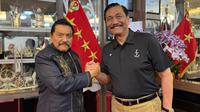 Mantan Kepala Badan Intelijen Negara (BIN) AM Hendropriyono bertemu dengan Ketua Dewan Ekonomi Nasional (DEN) Luhut Binsar Pandjaitan di kediamannya, Jakarta. (Foto: Istimewa).