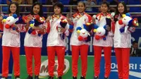 Tim sepak takraw putri hoop SEA Games 2019 meraih medali perak. (PB PSTI)