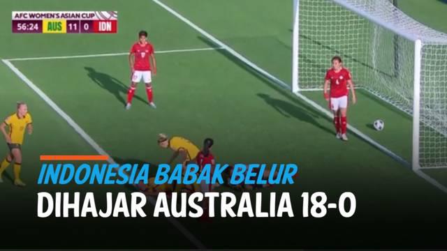 Pesta gol terjadi dalam laga Perdana Piala Asia Wanita 2022. Timnas wanita Indonesia babak belur dibantai Australia 18-0.