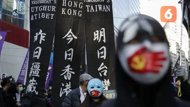 Demonstran di Hong Kong.