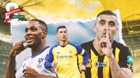 Liga Profesional Saudi - Odion Ighalo, Cristiano Ronaldo dan Abderrazak Hamdallah (Bola.com/Decika Fatmawaty)