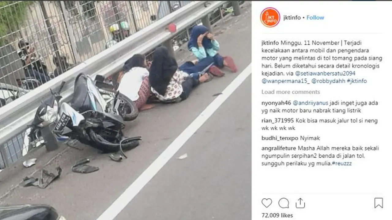 5 Bocah Pengendara Sepeda Motor masuk tol (Foto: Instagram @jktinfo)