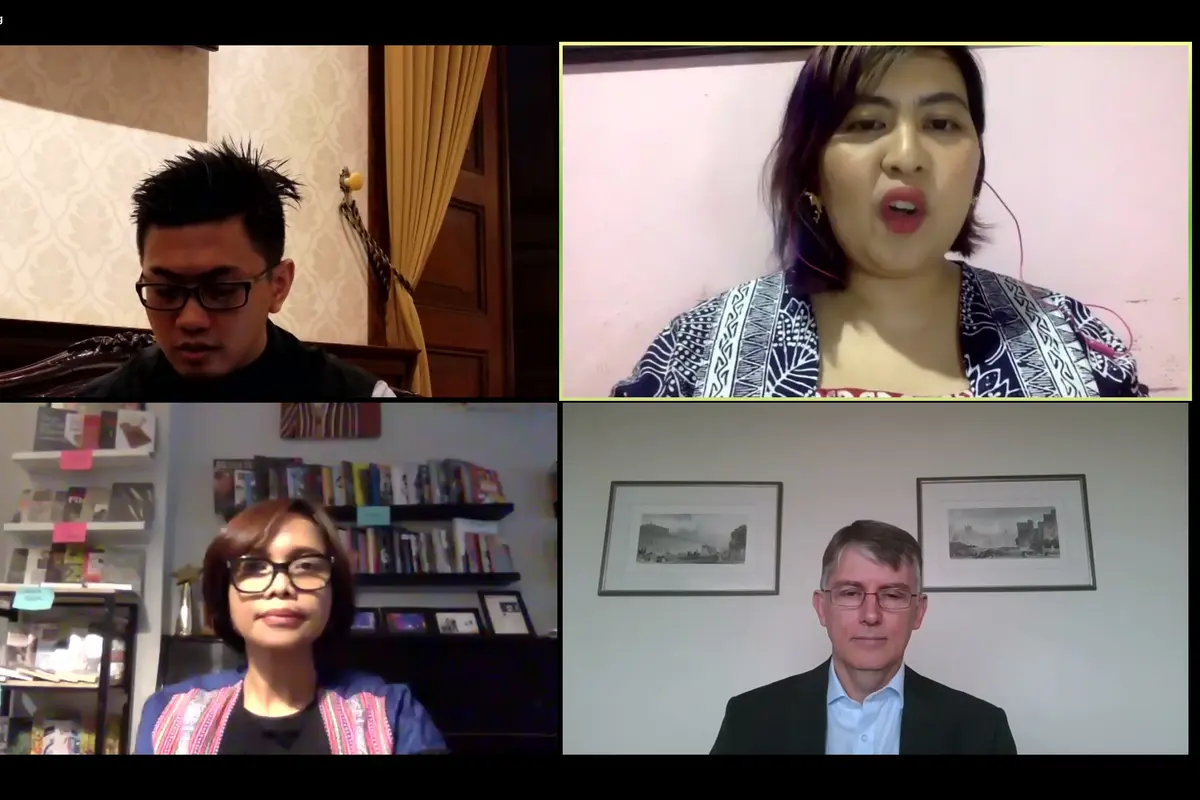 Konferensi Pers virtual peluncuran proyek Lapor Covid antara Pemprov Jawa Timur dan Kedubes Inggris.
