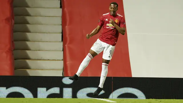 Anthony Martial membuat gol untuk MU di Liga Europa melawan LASK