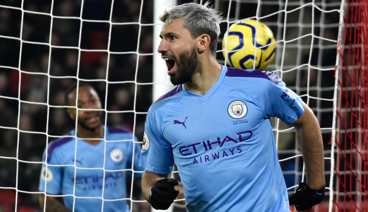 Foto Aguero Pahlawan Man City Atasi Markas Sheffield Bola Liputan6 Com