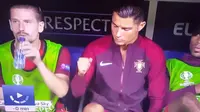 Cristiano Ronaldo kala memukul lutut Adrien Silva (Foto: Twitter)