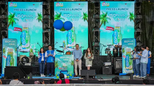 Agatha Chelsea menghadiri Konferensi Pers Peluncuran Isoplus Coco dalam program KapanLagi Buka Bareng di Senayan Park Jakarta, baru-baru ini. (Foto: Dok. Tim WingsFood)
