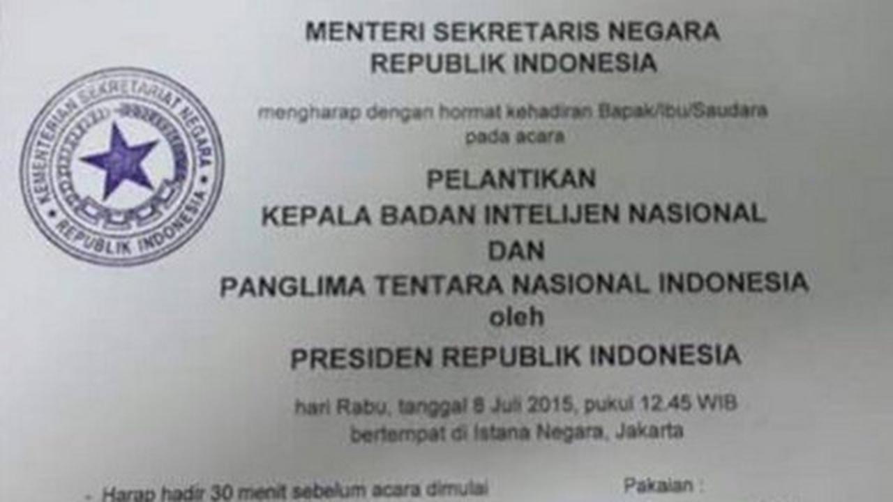 Minta maaf, Istana akui salah tulis 'Badan Intelijen Nasional