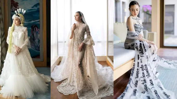 Potret 3 Bridal Robe Mewah Mahalini yang Secantik Gaun Pernikahannya, Dirancang Desainer Tanah Air