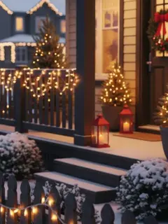 Ilustrasi Dekorasi Natal di Outdoor (Foto: Gemini AI)