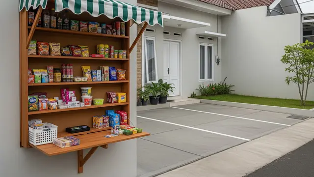 Inspirasi Warung Mini di Rumah Type 45 yang Tetap Rapi dan Tidak Mengganggu Parkiran
