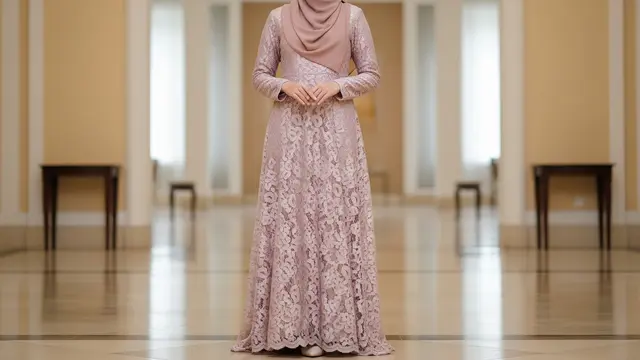 Model Gamis Brokat Arabic Style dengan Sentuhan Glamor