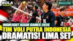 Perjuangan sengit Tim Voli Putra Indonesia menghadapi Thailand di Asian Games 2026. Pertandingan berlangsung dramatis hingga lima set sebelum Indonesia harus mengakui keunggulan Thailand. Saksikan highlights selengkapnya!