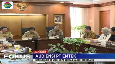 Selain mengenalkan sekilas profil Emtek sebagai lembaga penyiaran, Gilang Iskandar juga menyampaikan maksud dan tujuan kedatangan yang kemudian disambut positif Wali Kota Rustam Effendi.