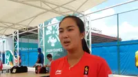 Aldila Sutjiadi menjadi satu-satunya wakil tersisa Indonesia di tunggal putri Asian Games 2018. (Liputan6.com/Nefri Inge)