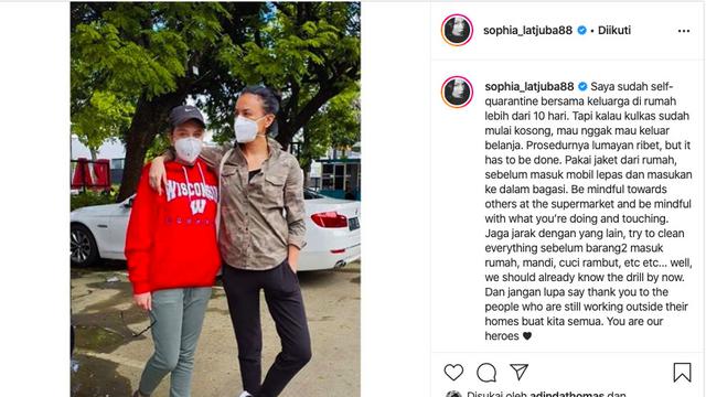 Unggahan Sophia Latjuba.