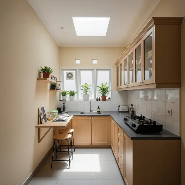9 Inspirasi Dapur Sempit tapi Rapi dengan Pencahayaan Alami, Desain Efisien