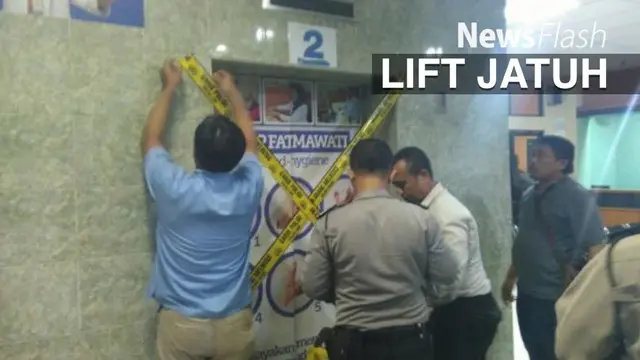 12 orang terluka, 1 orang di antaranya terpaksa menjalani perawatan intensif karena mengalami keretakan di tulang kakinya akibat insiden lift jatuh di RS Fatmawati, Jakarta Selatan.