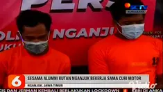 SH dan IR, dua residivis pencurian sepeda motor diringkus polisi. Saat hendak meringkus, tersangka sempat melawan sehingga anggota Reskrim Mapolres Nganjuk menembak 2 kaki pelaku.