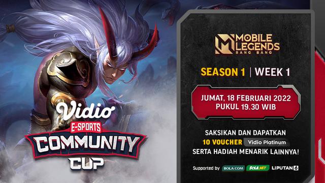 Link Live Streaming Vidio Community Cup Mobile Legends Season 1 Week 1 di Vidio, Jumat 18 Februari 2022