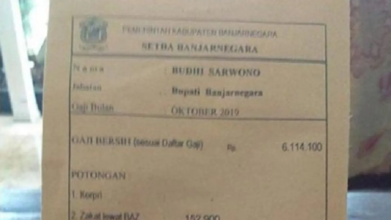 Gaji Bupati Banjarnegara