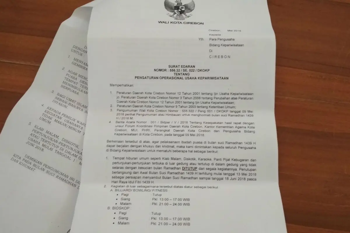 Tempat Fitnes Hingga Bioskop di Cirebon Tutup di Jam Tertentu Saat Ramadhan