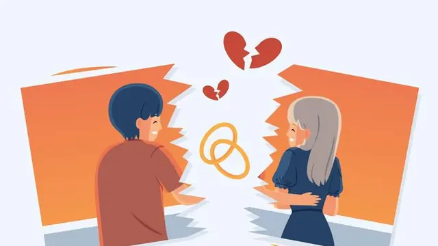 Ilustrasi perpisahan, putus cinta, mantan