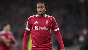 Rio Ngumoha ketika bermain di laga Liverpool vs Tottenham di pekan ke-30 Liga Inggris 2025/2026 di Anfield, Minggu (15/03/2026) malam WIB. (AP Photo/Jon Super)