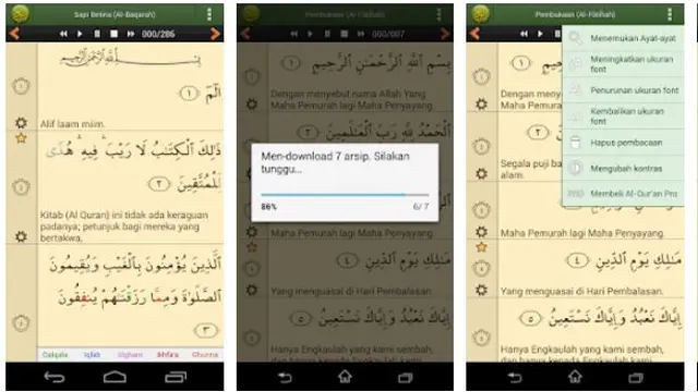 Aplikasi Al'Quran Bahasa Indonesia. Dok: play.google.com