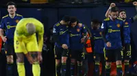 Selebrasi Jadon Sancho usai mencetak gol untuk MU kala melawan Villarreal di Liga Champions (AFP_)