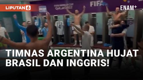 VIDEO: Pemain Timnas Argentina Ledek Brasil dan Inggris Pasca Melaju ke Final Piala Dunia 2022