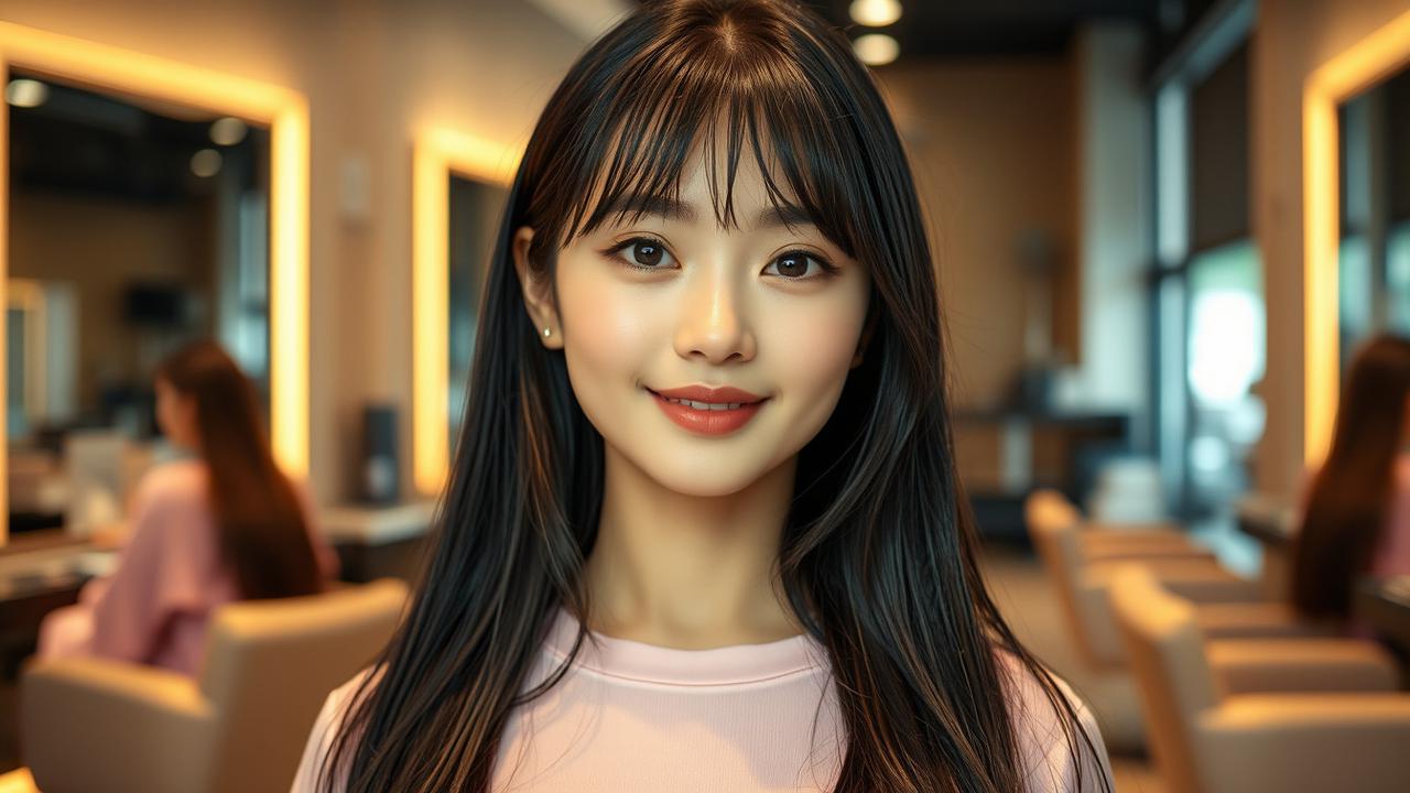 cara potong poni ala korea