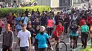 Untuk diketahui, Hari Bebas Kendaraan Bermotor atau car free day (CFD) merupakan program menurunkan kendaraan bermotor dari kesadaran penduduk dunia mengenai bahaya pemanasan global. (Liputan6.com/Angga Yuniar)