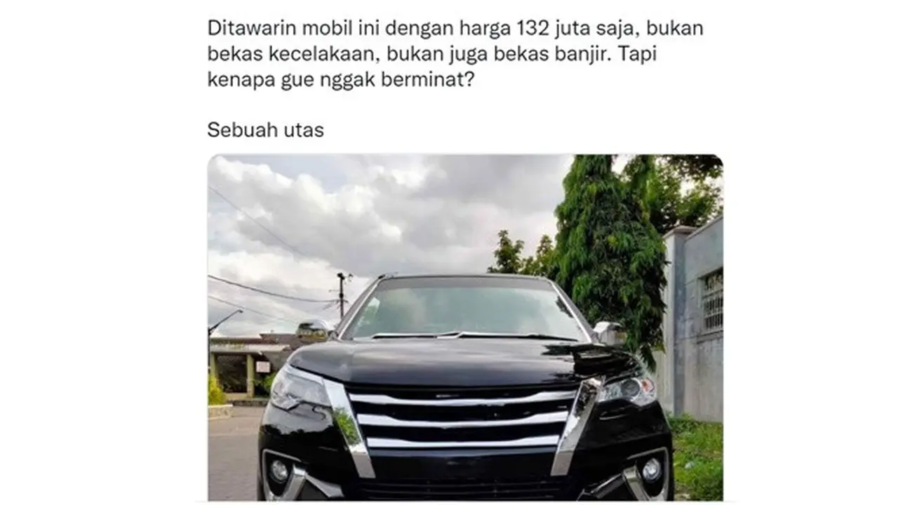 Cerita Lucu Pria Hampir Beli Mobil Fortuner Rp 132 Juta, Warganet: Cuma Konten